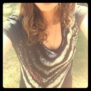 Billabong Zebra Stripe V-neck Tee